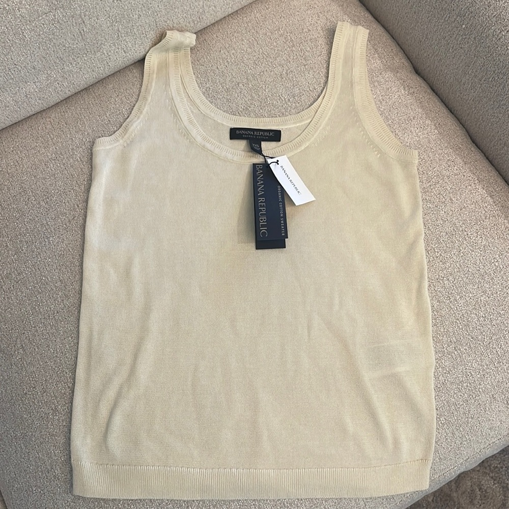 NWT Banana Republic Organic Cotton Knit Sleeveless Sweater